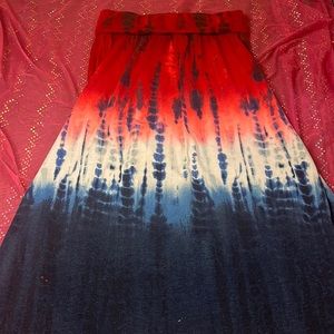JUSTICE girls red white& blue skirt
